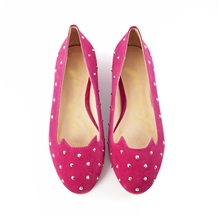 VIVI杂志新款金属铆钉猫脸线条乐福鞋平底单鞋猫咪鞋长期现货