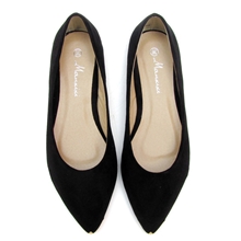 N9爆款2013纯黑色绒面金属头平底鞋尖头浅口平跟鞋单鞋子有40码