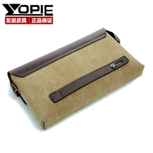 新款韩版时尚手拿包男士休闲手包912#系列帆布配牛皮手抓包