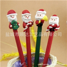 厂家直销圣诞节环保软陶圆珠笔圣诞老人软陶笔圣诞节广告笔
