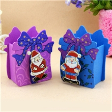 厂家热销彩绘圣诞方形笔筒卡通笔筒圣诞笔筒批发