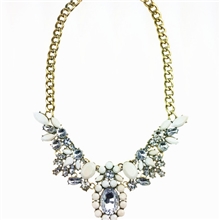 新款欧美大牌j.cre*宝石水晶复古女短款锁骨项链首饰批发