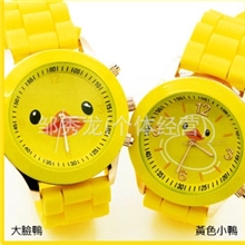 GENEVN手表日内瓦卡通手表果冻表黄色小鸭礼物台湾热卖