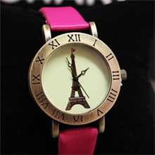 复古手表女表法国艾菲尔铁塔时装表女款女士女生学生手表