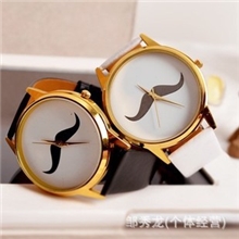 批发ASOS欧美大牌款时尚仿牛皮棕色款胡子先生英文胡子手表女