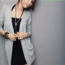 厂家春款艾格原单纯棉大码中长款外套针织衫开衫女T恤衫即墨服装