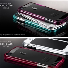 2012新款苹果iphone5/5SMore水晶透明边框保护套果冻色电镀