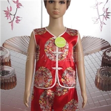 供应纺真丝唐装(红龙)货号B608