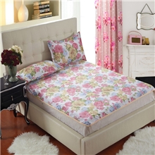 夏季特价促销老粗布单双人亚麻床单凉席可配三件套蔷薇之恋