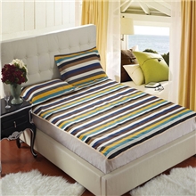 夏季特价促销老粗布单双人亚麻床单凉席可配三件套彩条飞扬