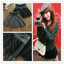 秋冬新款百搭秋冬短裙蓬蓬裙时尚迷你裙裙子毛呢百褶高腰半身裙