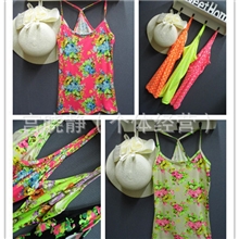 外贸韩版牛奶丝修身碎花吊带背心女夏