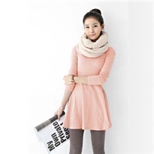 秋冬新版大码韩版棉质T恤大码磨毛长袖连衣裙打底裙打底衫