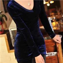 韩版金丝绒女款打底衫包臀修身打底衫