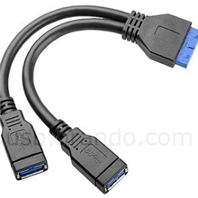 USB3.0转接线20pin转usb3.0转接线主板20针转USB3.0两口扩展线